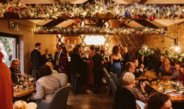 Gallery Bar dressed for a Christmas party