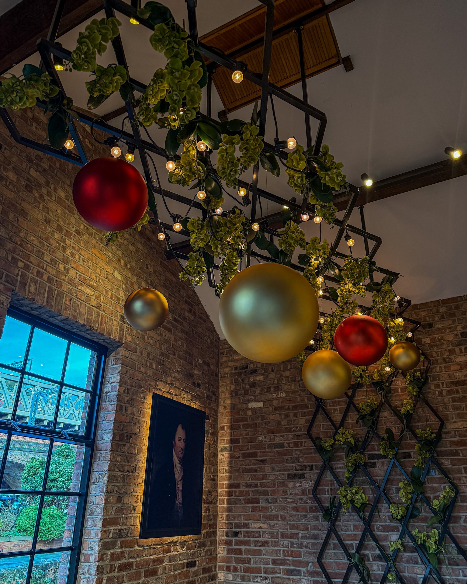 Christmas decorations in the Dukes 92 Private Dining Room